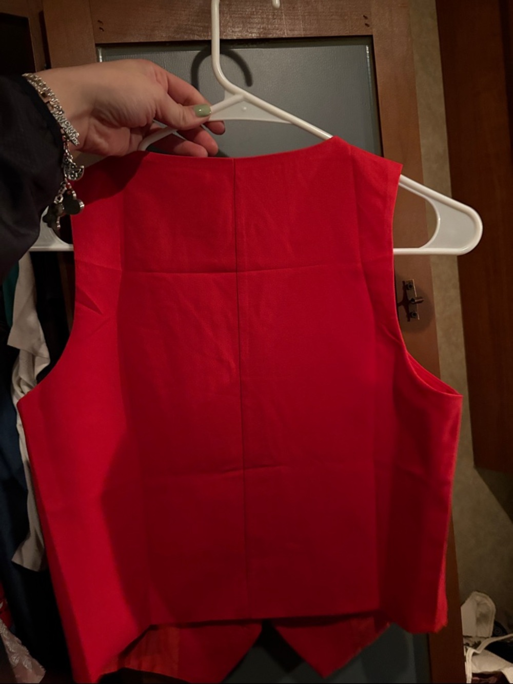 Red Button-Front Vest - Picture 2 of 2